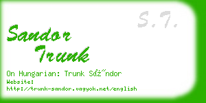 sandor trunk business card